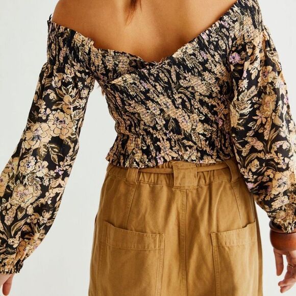 Free People East to West Smocked Top M - Picture 2 of 7